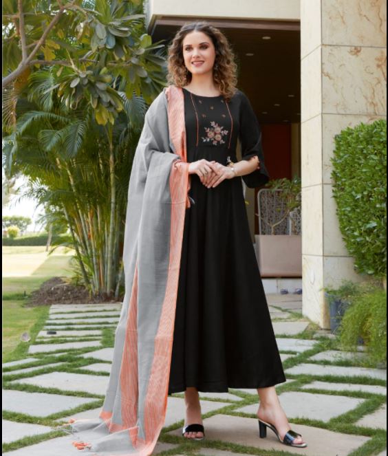 Black Kurti with Dupatta