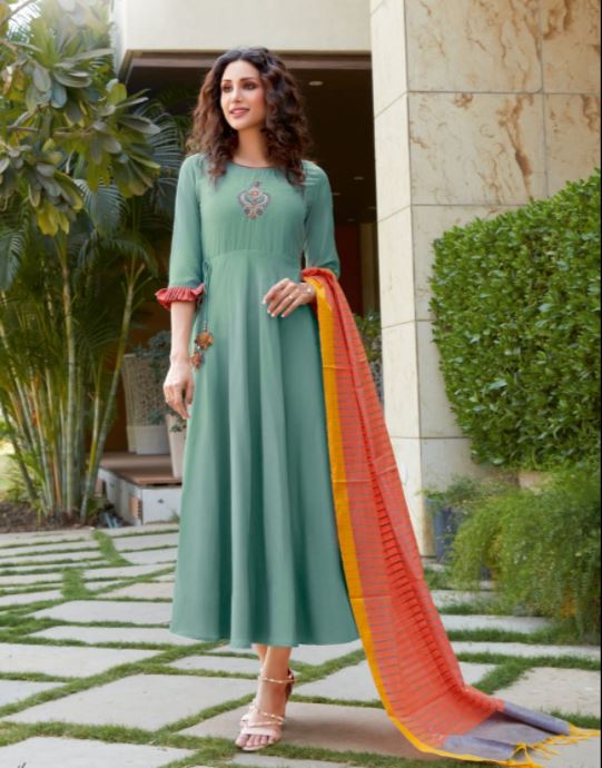 Khatli Work Kurti with Dupatta