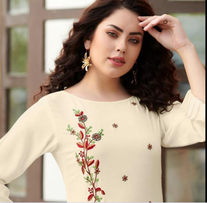 Rayon Handwork Kurti without Bottom