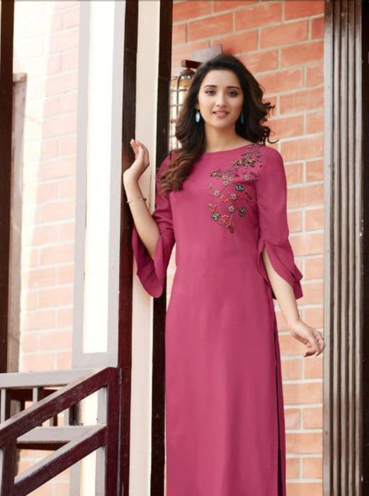 Rayon Handwork Kurti Top without Bottom