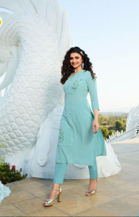 Rayon Kurti (Embroidered) with Bottom