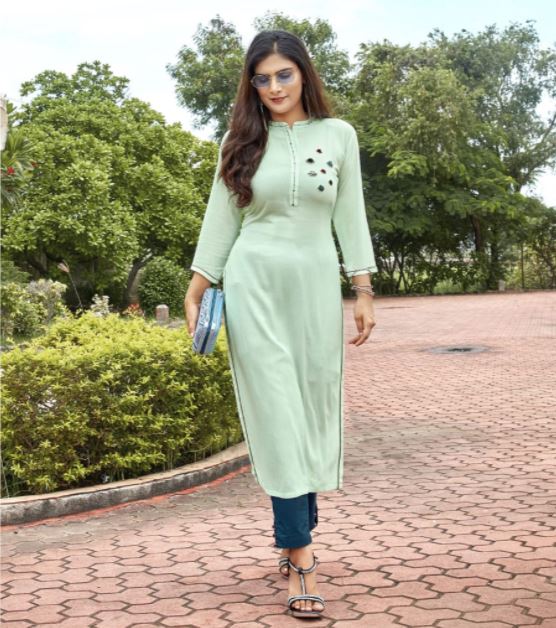 Handwork Embroidered Kurti with Bottom