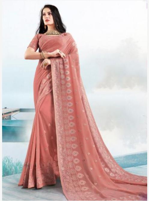 Lakhnavi Work Georgette Saree