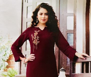 Kurti Top without Bottom (Maroon)