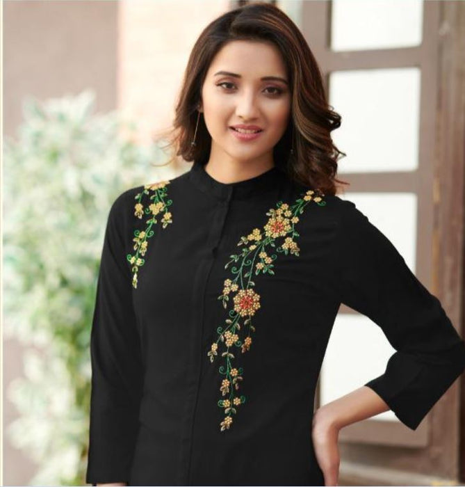 Rayon Embroidered Kurti without Bottom