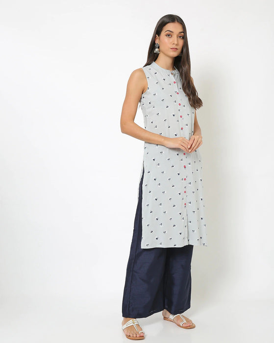 Micro Print Straight Kurti