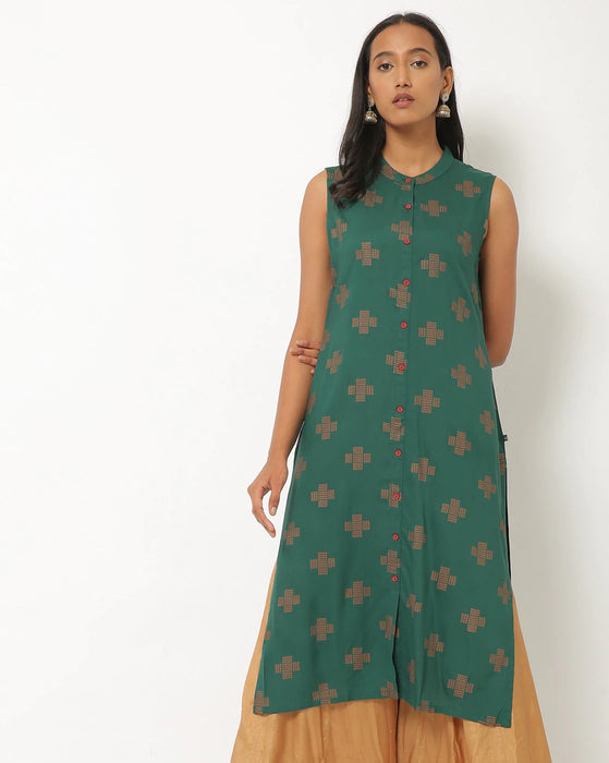 Geometric Print Straight Kurti