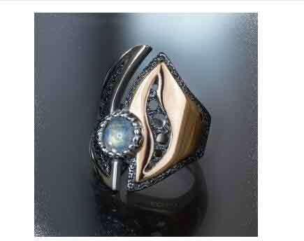 Women Perfect Fidelity Plating  Gold and Black Oval Ring