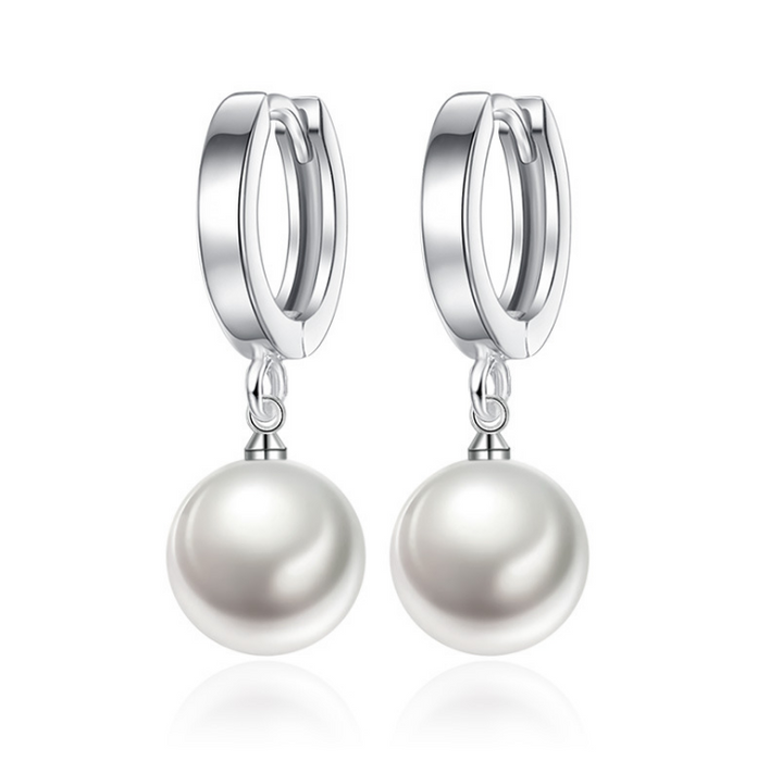 White Pearl Pendant Earrings - MagicVentures