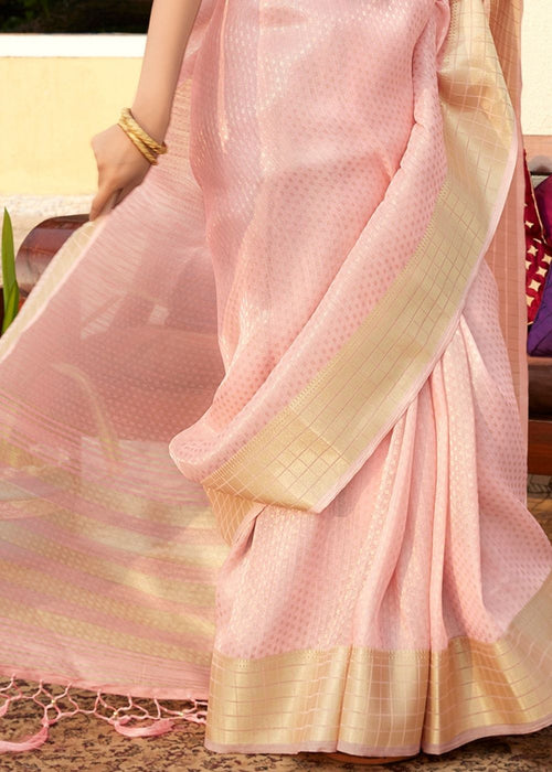 Pink Tissue Saree
